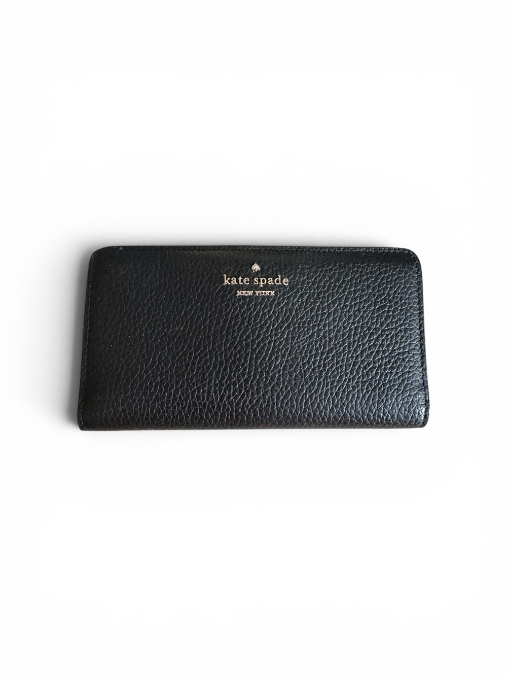 kate spade Black Large Pebbled Leather Wallet